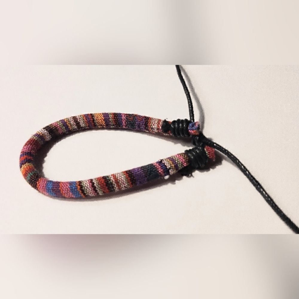 Men's bracelet stripped hemp punk new d45